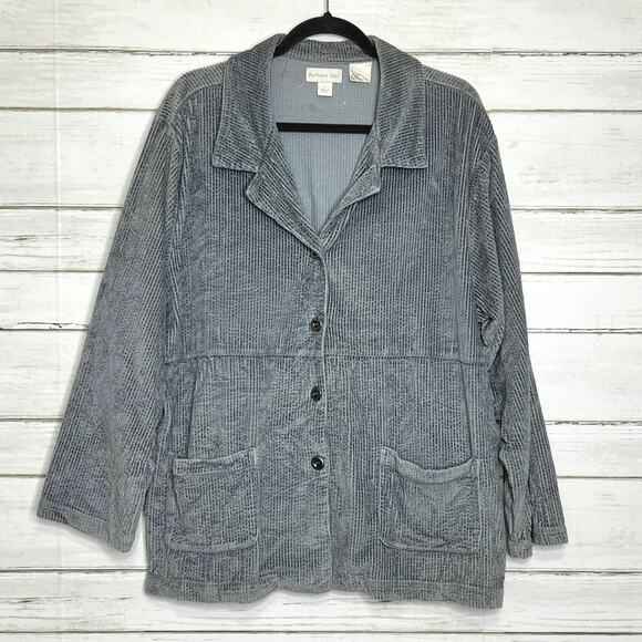 Northern Isles Grey Corduroy Blazer Jacket Shacket Large - Picture 1 of 7